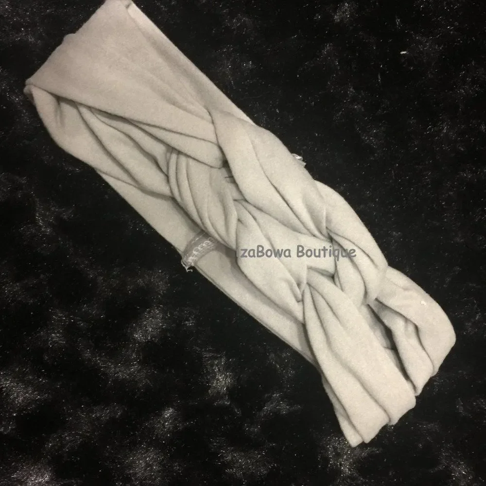 Grey Turban Knot Headband   HB978   Handmade NWT Boutique